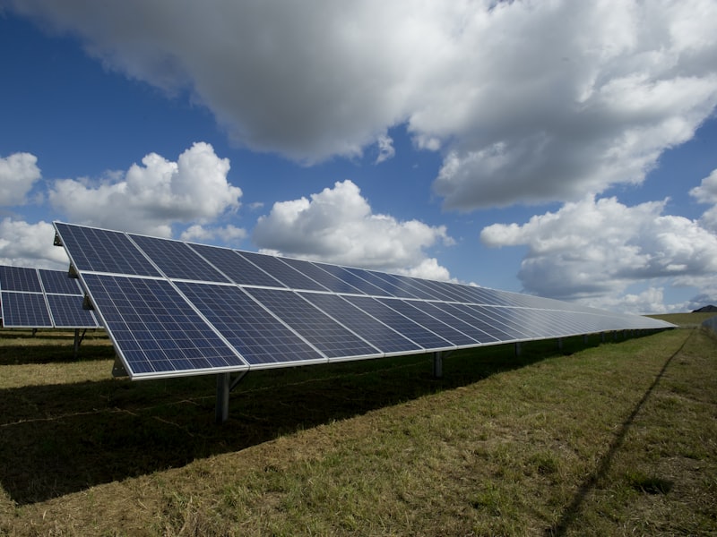 Large solar field across an arid landscape